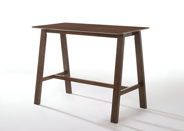 Homeroots 47" Walnut Rectangular Counter Height Wood Dining Table   486012