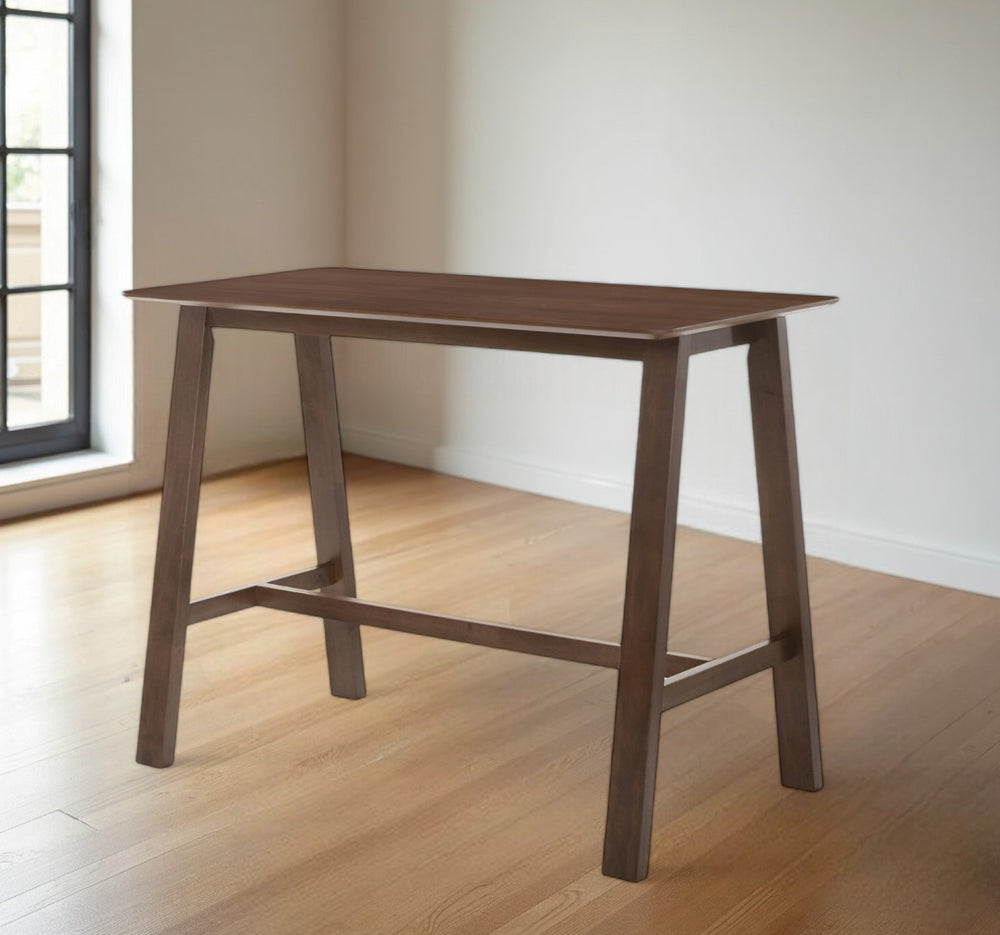 Homeroots 47" Walnut Rectangular Counter Height Wood Dining Table   486012