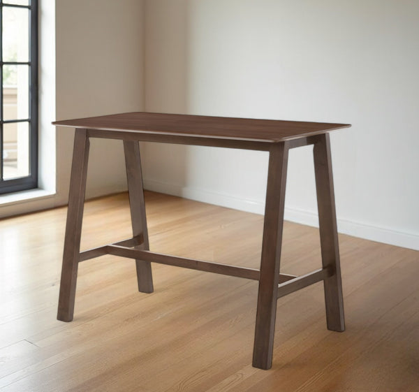 Homeroots 47" Walnut Rectangular Counter Height Wood Dining Table   486012