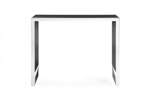 Homeroots 50" Black And Silver Rectangular High Top Bar Table   486016