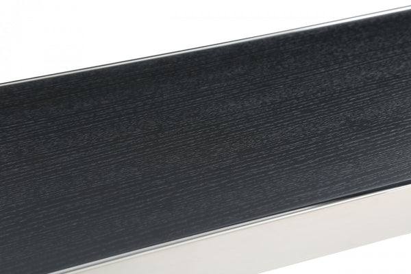 Homeroots 50" Black And Silver Rectangular High Top Bar Table   486016