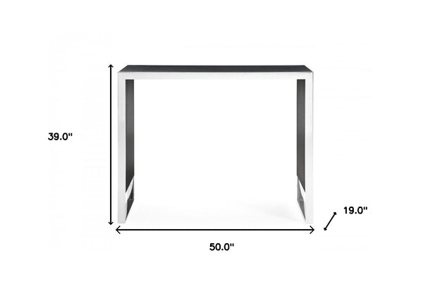 Homeroots 50" Black And Silver Rectangular High Top Bar Table   486016
