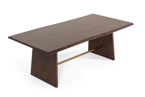 Homeroots 87" Dark Mango Rectangular Solid Wood Dining Table   486018