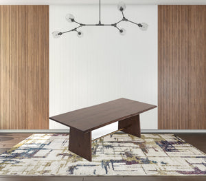 Homeroots 87" Dark Mango Rectangular Solid Wood Dining Table   486018