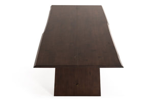 Homeroots 87" Dark Mango Rectangular Solid Wood Dining Table   486018