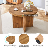 English Elm 5 Piece Round Dining Table Set, Modern Round Table and 4 Upholstered Chairs For Dining Room, Kitchen Room, Living Room, Easy Assembly