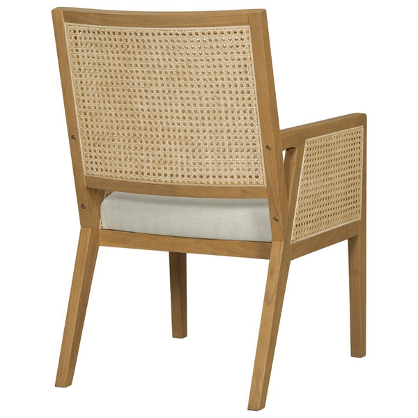 English Elm Natural Rattan Woven Armchair Set Rubberwood Farmhouse Coastal Dining Seating Pair Beige,Natural N776P385750N