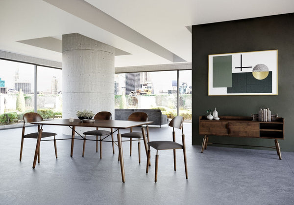 Homeroots 71" Brown Rectangular Manufactured Wood And Solid Wood Dining Table   486021