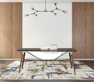 Homeroots 71" Brown Rectangular Manufactured Wood And Solid Wood Dining Table   486021