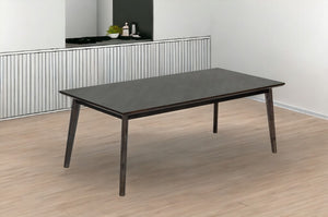 Homeroots 83" Dark Brown Solid Wood Dining Table   486022