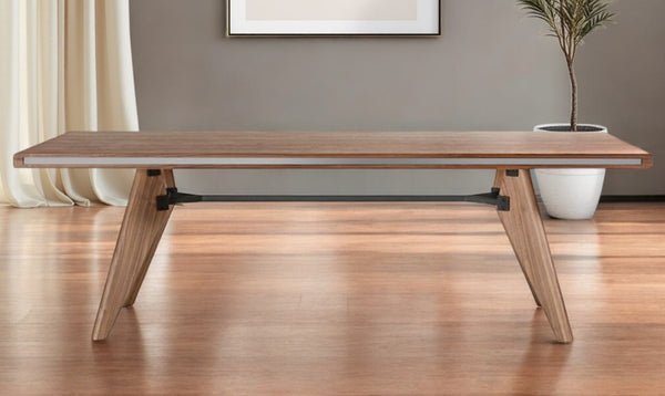 HomeRoots 87" Brown Dining Table - Elegant Solid Wood Design for 6 | Contemporary Style with Timeless Appeal 486025