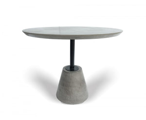 Homeroots 35" Grey Rounded Concrete And Iron Dining Table   486027