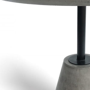 Homeroots 35" Grey Rounded Concrete And Iron Dining Table   486027