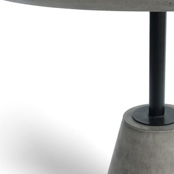 Homeroots 35" Grey Rounded Concrete And Iron Dining Table   486027