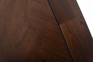 Homeroots 95" Dark Mango And Brass Rectangular Manufactured Wood And Iron Dining Table   486038