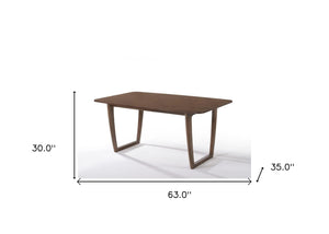 Homeroots 63" Walnut Rectangular Dining Table   486043