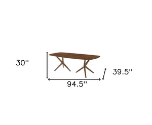 Homeroots 95" Brown Solid Manufactured Wood Dining Table   486045