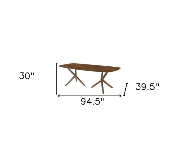 Homeroots 95" Brown Solid Manufactured Wood Dining Table   486045