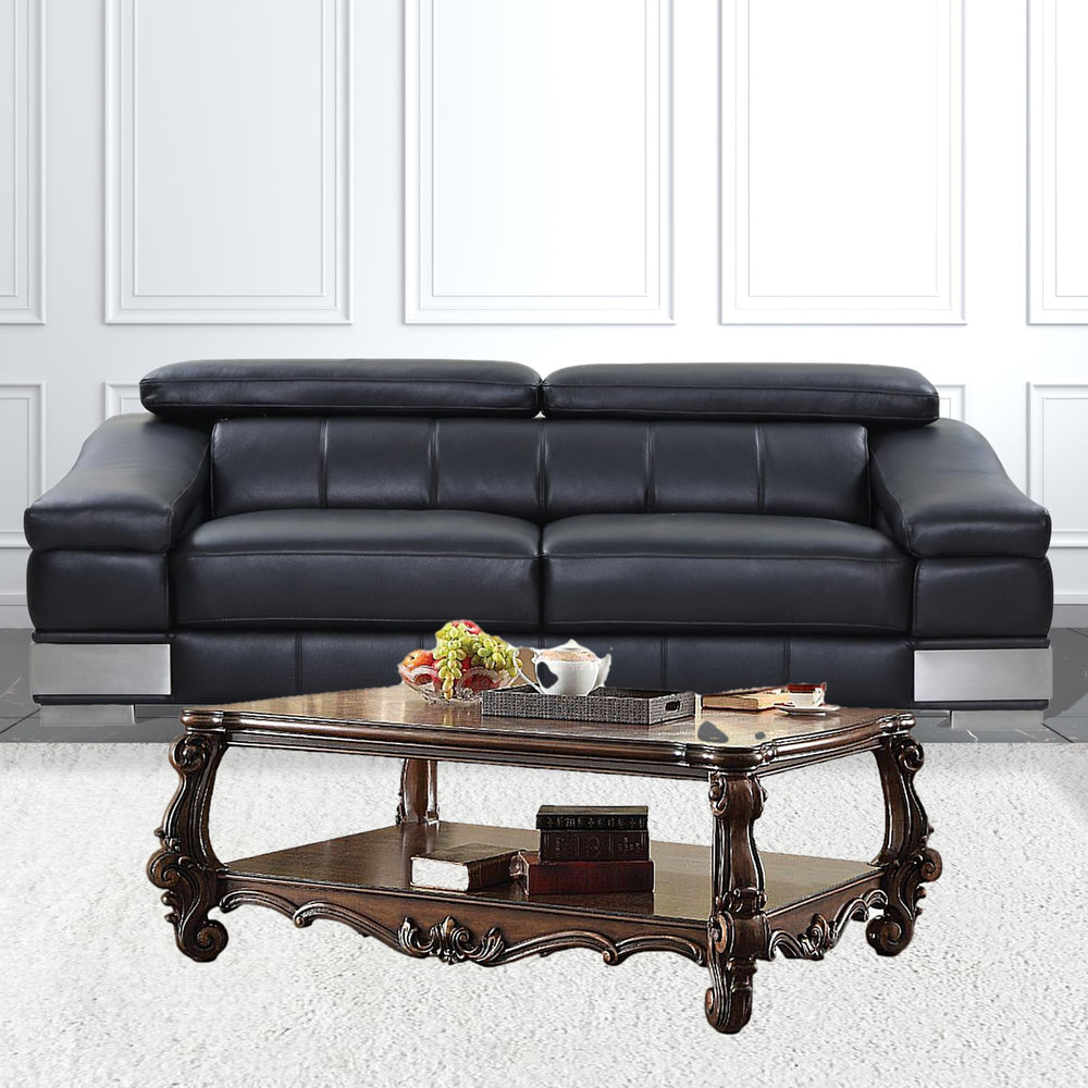 Homeroots 59" Cherry Oak Manufactured Wood Coffee Table With Storage   486047