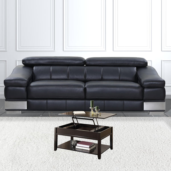 Homeroots 40" Black Manufactured Wood Lift Top Coffee Table With Storage   486054