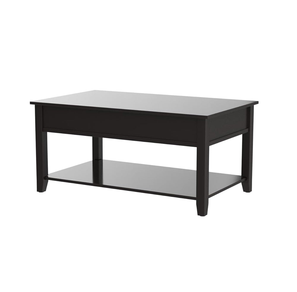 Homeroots 40" Black Manufactured Wood Lift Top Coffee Table With Storage   486054
