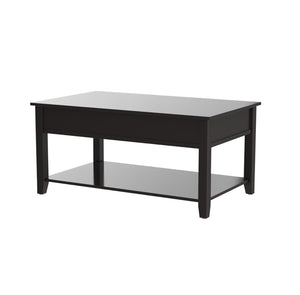 Homeroots 40" Black Manufactured Wood Lift Top Coffee Table With Storage   486054