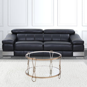 Homeroots 32" Champagne And Silver Mirrored Round Mirrored Coffee Table With Shelf   486064