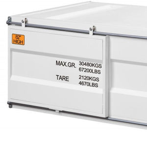 Homeroots 47" White Iron Cargo Container Style Coffee Table With Storage   486071