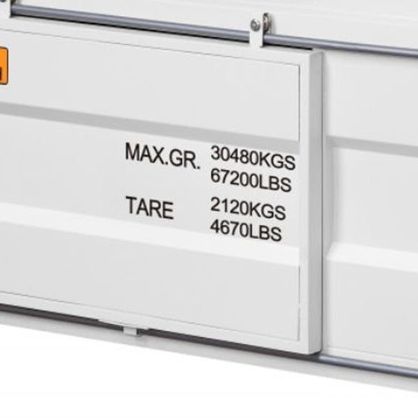 Homeroots 47" White Iron Cargo Container Style Coffee Table With Storage   486071