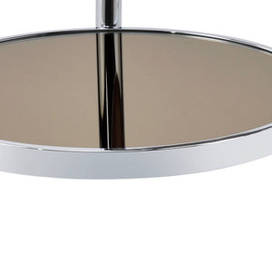 Homeroots 37" Chrome And Silver Mirrored Two Tier Round Mirrored Coffee Table   486073