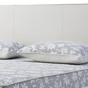 HomeRoots White King Bed Frame with Faux Leather Upholstery, USB Charging, and Modern Design for Your Bedroom 486083