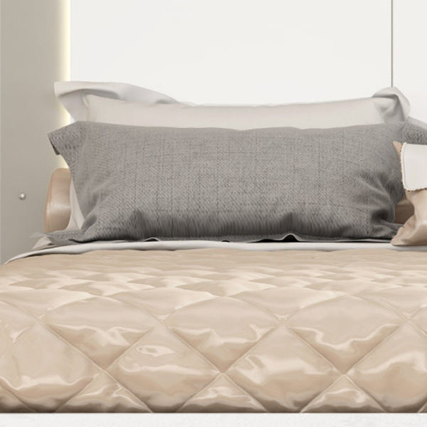 HomeRoots White Wood Queen Bed Frame - Stylish Two-Tone Design, Durable Platform, Easy Assembly & Airy Elegance 486086