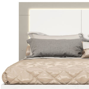 HomeRoots White Wood Queen Bed Frame - Stylish Two-Tone Design, Durable Platform, Easy Assembly & Airy Elegance 486086