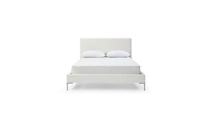 Homeroots White Wood And Faux Leather Full Bed Frame  Mdf 486088