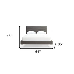 HomeRoots Dark Gray Faux Leather Queen Bed Frame - Modern Upholstered Design for Stylish Comfort & Durability 486089