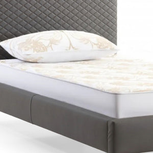 HomeRoots Gray Twin Bed Frame with Durable Wood, Faux Leather Upholstery & Stylish Design - Perfect for Small Spaces! 486091