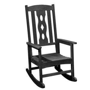Homeroots 45" Black Heavy Duty Plastic Rocking Chair - Stylish Outdoor Comfort For Relaxing Porches & Patios  Plastic 486099