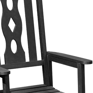 Homeroots 45" Black Heavy Duty Plastic Rocking Chair - Stylish Outdoor Comfort For Relaxing Porches & Patios  Plastic 486099