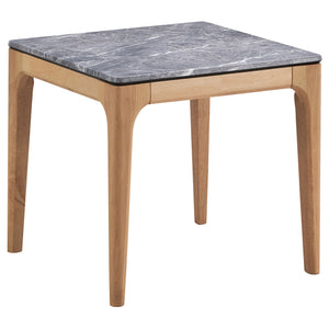 English Elm Blaine Contemporary Grey Faux Marble End Table With Light Oak Base - Elegant Living Room Accent Piece B062P299949