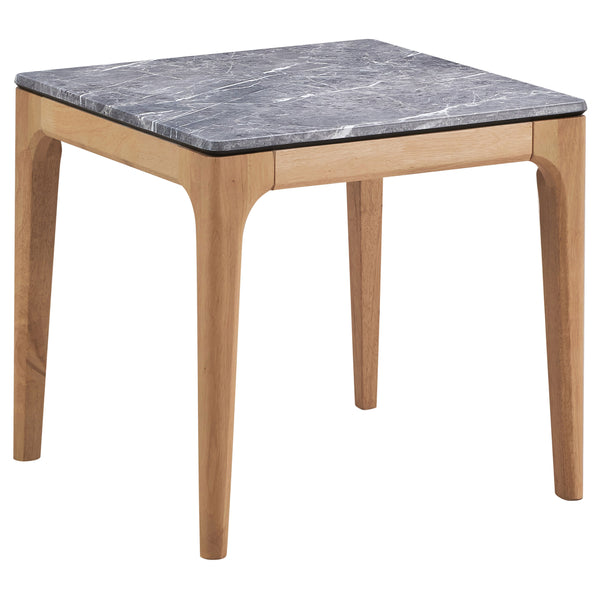 English Elm Blaine Contemporary Grey Faux Marble End Table With Light Oak Base - Elegant Living Room Accent Piece B062P299949