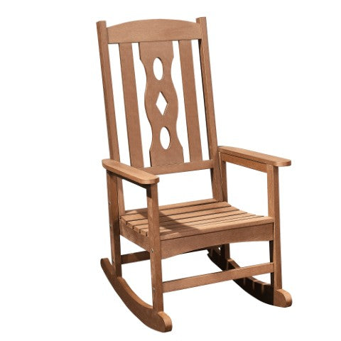 Homeroots 45" Brown Heavy Duty Plastic Rocking Chair - Timeless Indoor/Outdoor Seating For Ultimate Relaxation  Plastic 486100
