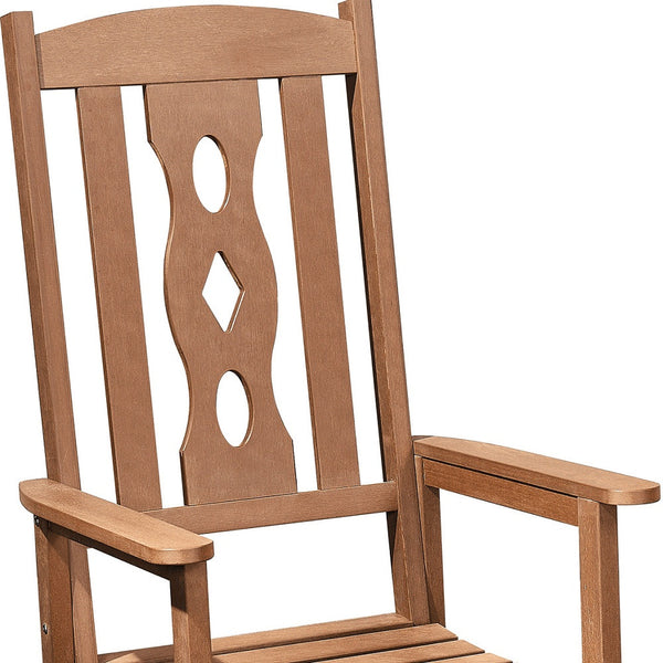 Homeroots 45" Brown Heavy Duty Plastic Rocking Chair - Timeless Indoor/Outdoor Seating For Ultimate Relaxation  Plastic 486100