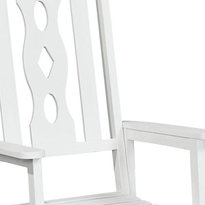 Homeroots 45" White Heavy Duty Plastic Rocking Chair - Relax In Comfort With Elegant Design For Outdoor Bliss  Plastic 486101