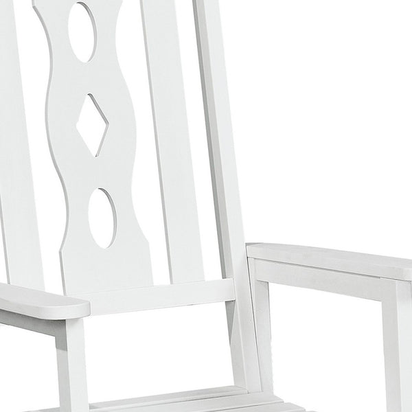 Homeroots 45" White Heavy Duty Plastic Rocking Chair - Relax In Comfort With Elegant Design For Outdoor Bliss  Plastic 486101