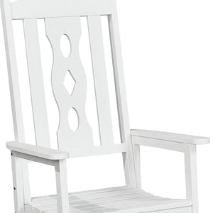 Homeroots 45" White Heavy Duty Plastic Rocking Chair - Relax In Comfort With Elegant Design For Outdoor Bliss  Plastic 486101