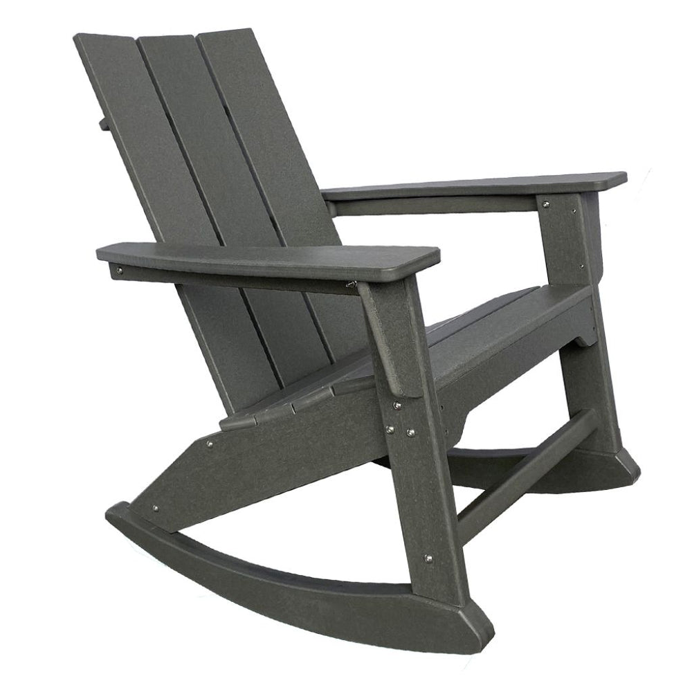 Homeroots 38" Gray Heavy Duty Plastic Rocking Chair – Stylish Outdoor Seating For Comfort & Relaxation  Plastic 486104