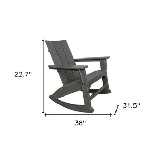 Homeroots 38" Gray Heavy Duty Plastic Rocking Chair – Stylish Outdoor Seating For Comfort & Relaxation  Plastic 486104