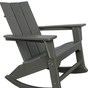 Homeroots 38" Gray Heavy Duty Plastic Rocking Chair – Stylish Outdoor Seating For Comfort & Relaxation  Plastic 486104