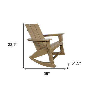 Homeroots 38" Brown Heavy Duty Plastic Rocking Chair – Stylish Indoor/Outdoor Comfort For Relaxation & Style  Plastic 486106