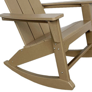 Homeroots 38" Brown Heavy Duty Plastic Rocking Chair – Stylish Indoor/Outdoor Comfort For Relaxation & Style  Plastic 486106